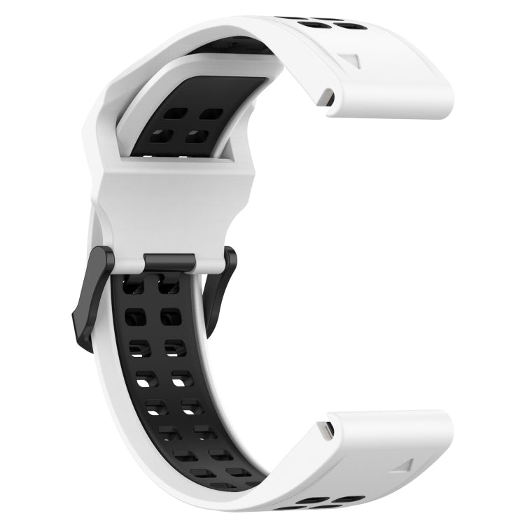 For Garmin Tactix Delta 26mm Two-Color Reverse Buckle Silicone Watch Band(White+Black) - Watch Bands by PMC Jewellery | Online Shopping South Africa | PMC Jewellery