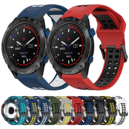 For Garmin Fenix 6X Pro 26mm Two-Color Reverse Buckle Silicone Watch Band(Red+Black) - Watch Bands by PMC Jewellery | Online Shopping South Africa | PMC Jewellery