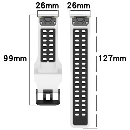 For Garmin D2 Delta PX 26mm Two-Color Reverse Buckle Silicone Watch Band(Grey+Yellow) - Watch Bands by PMC Jewellery | Online Shopping South Africa | PMC Jewellery