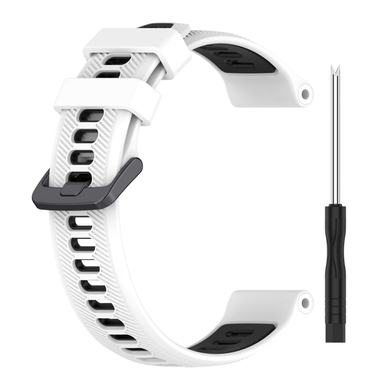 For Garmin Instinct 2 Solar Sports Two-Color Silicone Watch Band(White+Black) - Watch Bands by PMC Jewellery | Online Shopping South Africa | PMC Jewellery