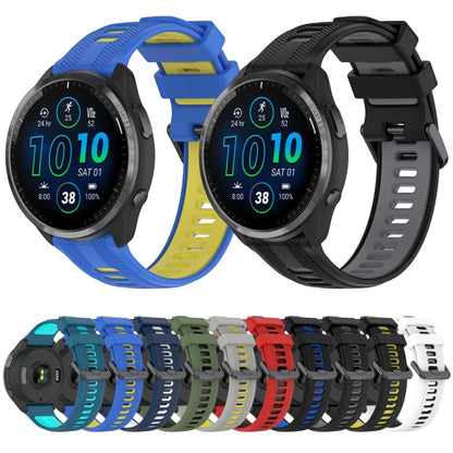 For Garmin Forerunner 955 Sports Two-Color Silicone Watch Band(Black+Blue) - Watch Bands by PMC Jewellery | Online Shopping South Africa | PMC Jewellery