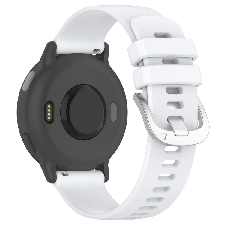 Compatible with Garmin Approach S40 Liquid Glossy Silver Buckle Silicone Watch Band(White) - Watch Bands by PMC TechLife | Online Shopping South Africa | PMC TechLife | Buy Now Pay Later Mobicred