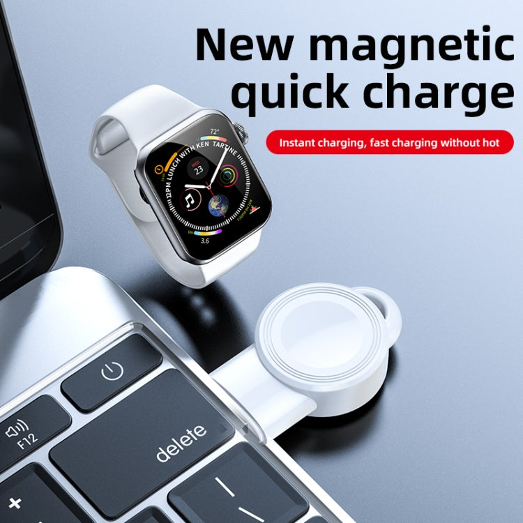 For Apple Watch Aluminum USB Watch Wireless Charger(White) - Charger / Holder by PMC TechLife | Online Shopping South Africa | PMC TechLife