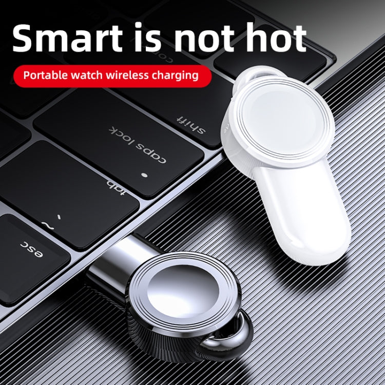 For Apple Watch Aluminum USB Watch Wireless Charger(White) - Charger / Holder by PMC TechLife | Online Shopping South Africa | PMC TechLife