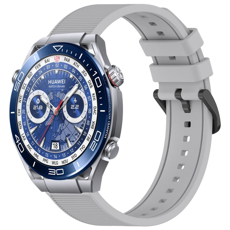 For Huawei Watch Ultimate 22mm Textured Silicone Solid Color Watch Band(Grey) - free shipping - PMC TechLife - Order now!