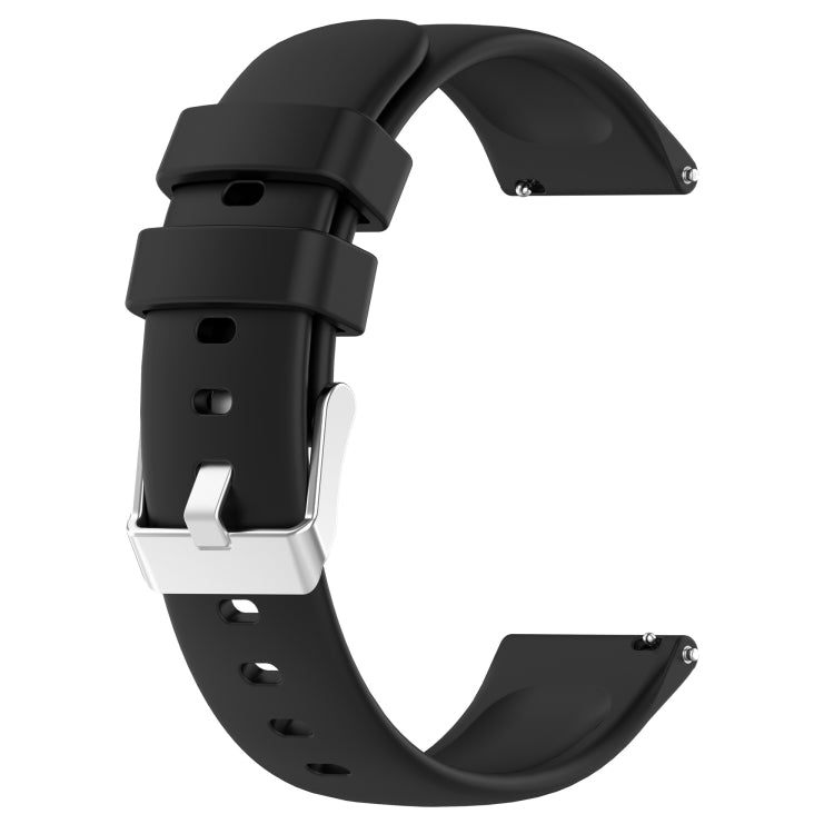 For Samsung Galaxy Watch 6 40mm 20mm Smooth Solid Color Silicone Watch Band(Black) - Watch Bands by PMC TechLife | Online Shopping South Africa | PMC TechLife | Buy Now Pay Later Mobicred