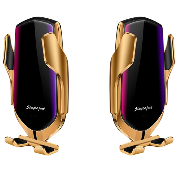 R1 Intelligent Infrared Sensor Car Wireless Charger(Gold) - Wireless Charger Holders by PMC TechLife | Online Shopping South Africa | PMC TechLife