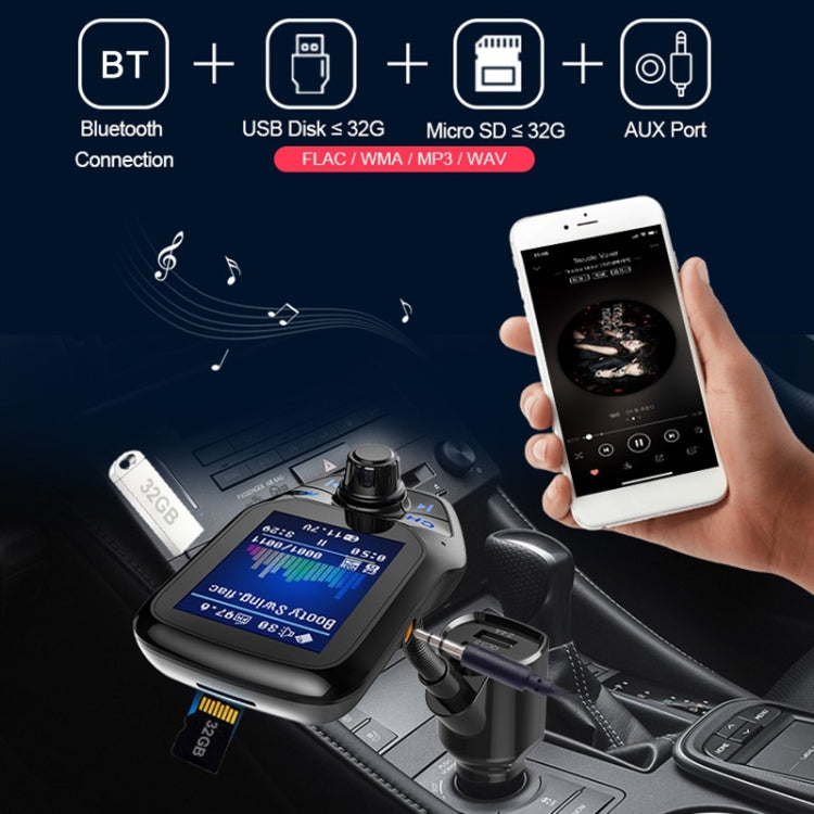 T43 Car Bluetooth Mp3 Multi-function Large Color Screen QC3.0 Bluetooth Car Charge Lossless Car Bluetooth Player - Bluetooth Car Kits by PMC TechLife | Online Shopping South Africa | PMC TechLife