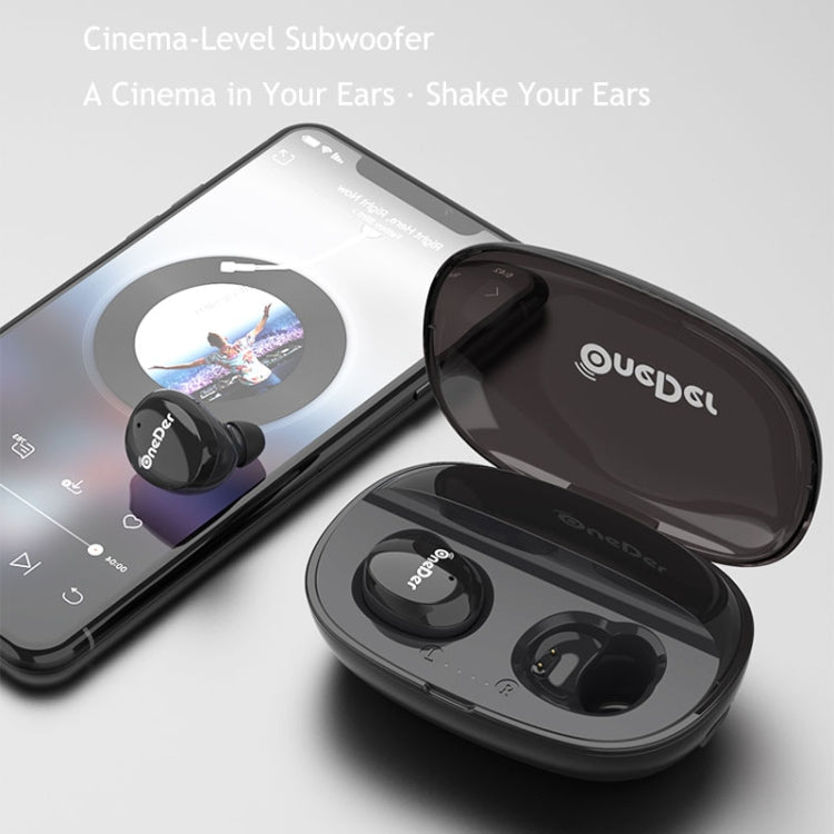 OneDer W12 Wireless Earphone with Waterproof IPX5 HD Stereo Sound TWS Bluetooth Earphone(Black) - TWS Earphone by OneDer | Online Shopping South Africa | PMC Jewellery | Buy Now Pay Later Mobicred