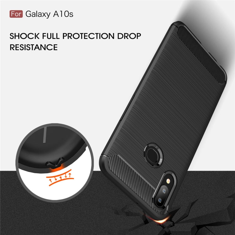 Brushed Texture Carbon Fiber TPU Case for Galaxy A10s(Black) - free shipping - PMC TechLife - Order now!