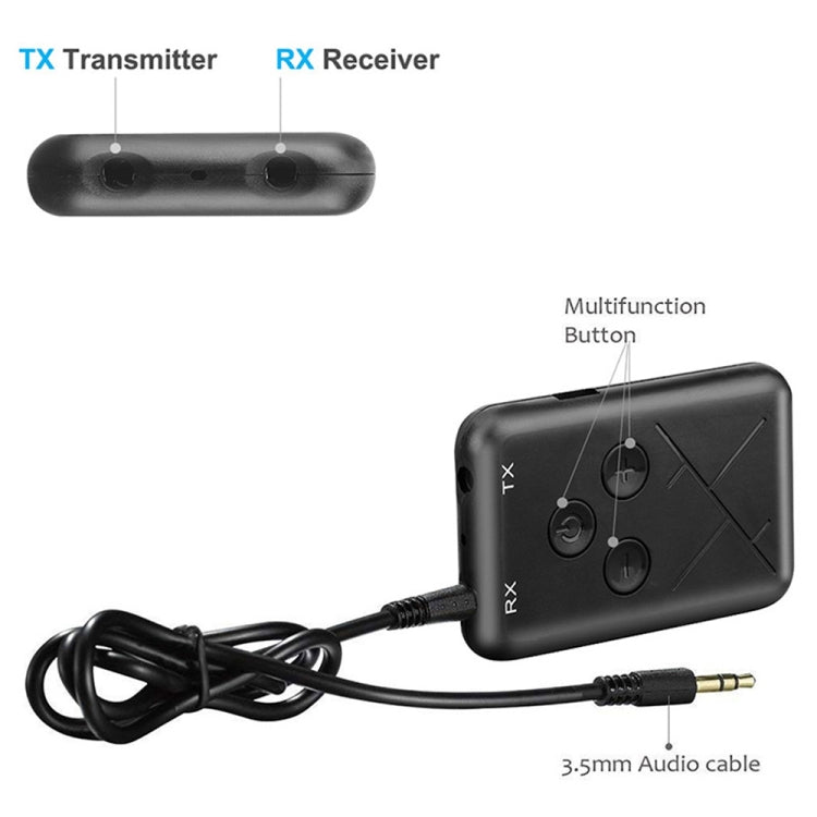 JDEX-TX10 Wireless 2-in-1 3.5mm Bluetooth 4.2 Audio Receiver And Transmitter Adapter - Audio Receiver Transmitter by PMC Jewellery | Online Shopping South Africa | PMC Jewellery