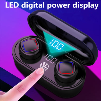 TWS Fingerprint Touch Bluetooth Headset LED Battery Display With Charging Bin(Black) - TWS Earphone by PMC Jewellery | Online Shopping South Africa | PMC Jewellery