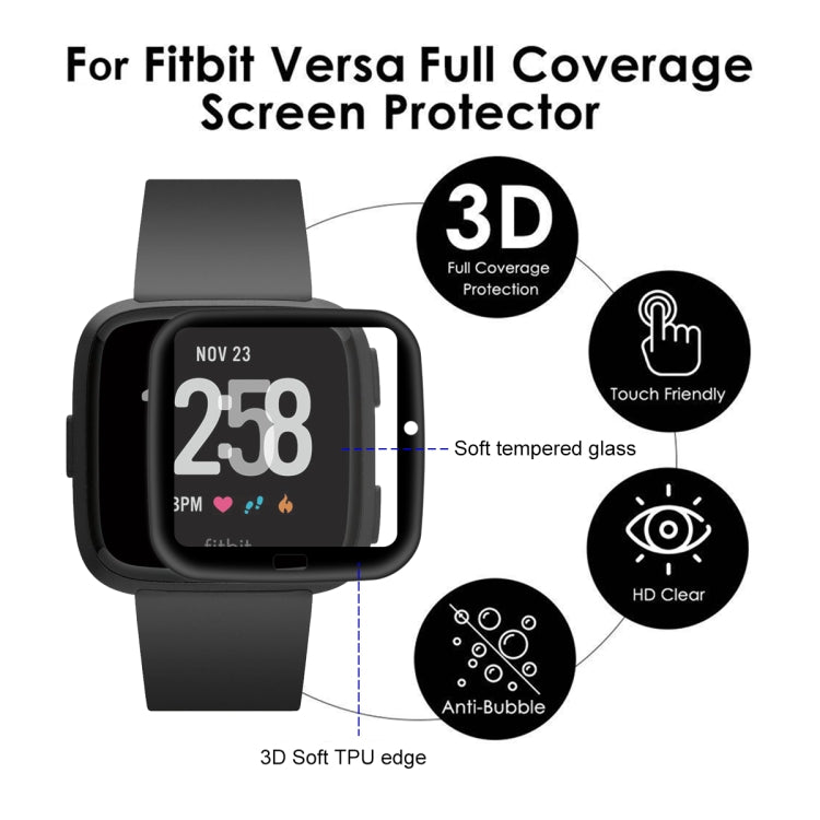 For Fitbit Versa (2018) ENKAY Hat-prince 3D Full Screen Soft TPU Edge + Soft Glass HD Screen Protector Film - Screen Protector by ENKAY | Online Shopping South Africa | PMC Jewellery | Buy Now Pay Later Mobicred