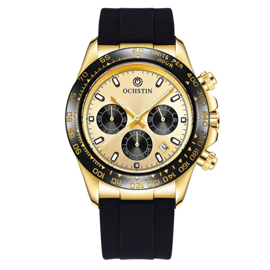 OCHSTIN 6103 Multi Function Quartz Watch Silicone Watch Band Sports Luminous Waterproof Watch(Gold) - Sport Watches by OCHSTIN | Online Shopping South Africa | PMC Jewellery | Buy Now Pay Later Mobicred