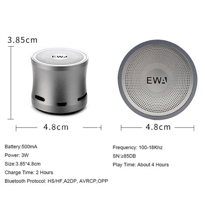 EWA A109M  Portable Bluetooth Speaker Wireless Heavy Bass Bomm Box Subwoofer Phone Call Surround Sound Bluetooth Shower Speaker(Rose Gold) - Mini Speaker by EWA | Online Shopping South Africa | PMC Jewellery