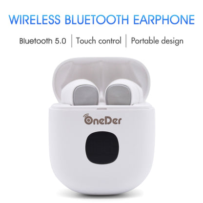 Oneder W16 TWS Bluetooth 5.0 Wireless Bluetooth Earphone with Charging Box, Support HD Call & LED Display Battery(White) - TWS Earphone by OneDer | Online Shopping South Africa | PMC Jewellery