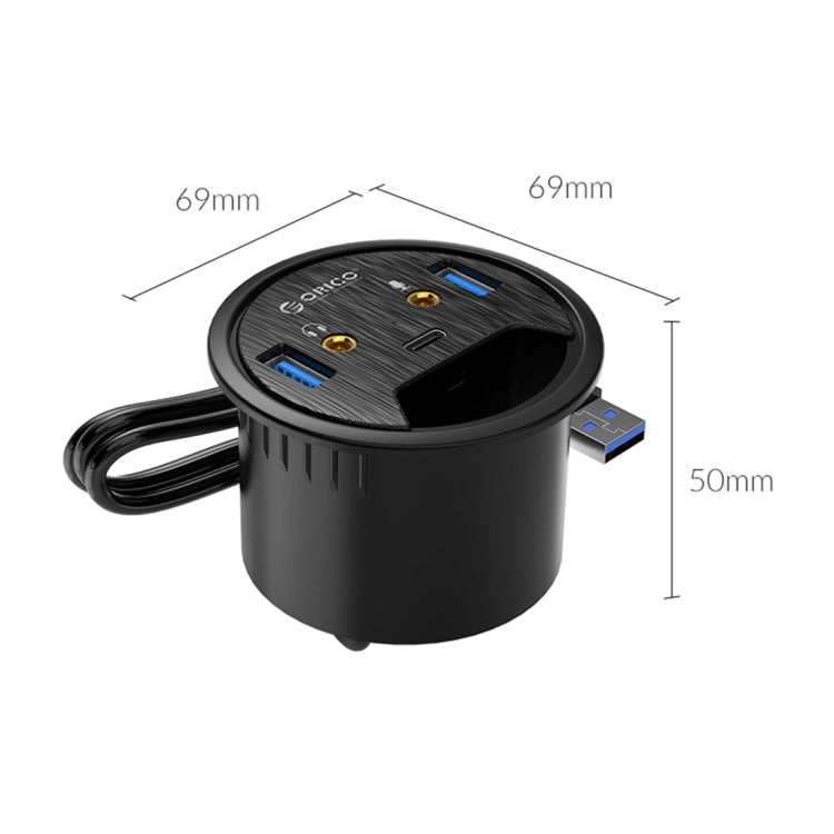 ORICO DESK-2U1C Desktop Power Grommet Multi-Function HUB - free shipping - PMC TechLife - Order now!