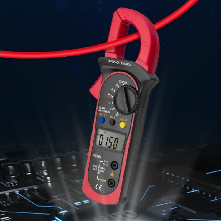 ANENG ST201 AC And DC Digital Clamp Multimeter Voltage And Current Measuring Instrument Tester(Red) - Digital Multimeter by ANENG | Online Shopping South Africa | PMC Jewellery