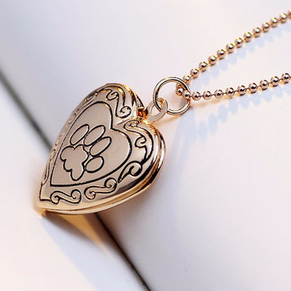 DIY Heart-shaped Photo Frame Memory Locket Pendant Necklace Jewelry(gold) - Necklaces & Pendants by PMC Jewellery | Online Shopping South Africa | PMC Jewellery