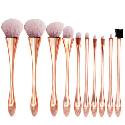 10 In 1 Small Waist Goblet Makeup Brush Set Beauty Tools(Rose Gold) - Makeup Brushes by PMC Jewellery | Online Shopping South Africa | PMC Jewellery