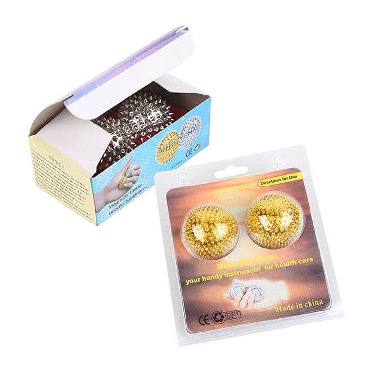 1 Pair Magnetic Massage Ball Relax Muscle Finger Plantar Pressure Massage Stab Ball, Size:4.7cm(Gold) - Massage & Relaxation by PMC Jewellery | Online Shopping South Africa | PMC Jewellery