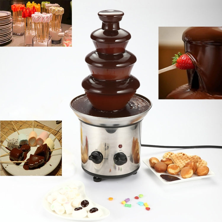 2 PCS 4 Layers Electrical Chocolate Fountain Chocolate Melt Fondue Waterfall Machine - Electric Skillets by PMC Jewellery | Online Shopping South Africa | PMC Jewellery