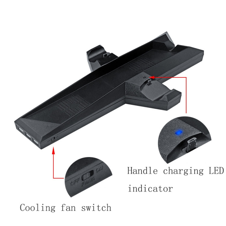 Game Console Radiator And Dual Handle Charging Base For PS4 / PS4 Slim(Black) - Holder by PMC TechLife | Online Shopping South Africa | PMC TechLife