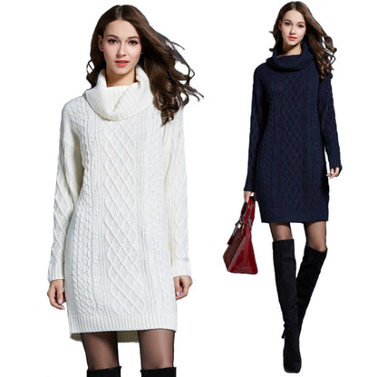 Autumn And Winter Knitwear Dresses Long Turtleneck Sweater For Women, Size: M(Camel) - Sweater by PMC Jewellery | Online Shopping South Africa | PMC Jewellery