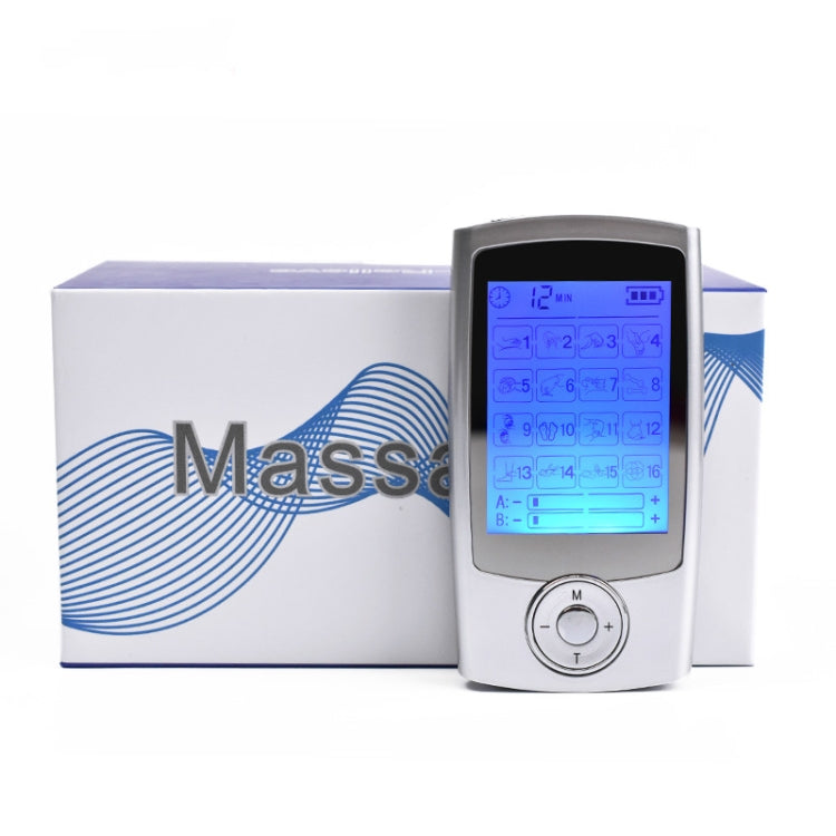 16 Mode Digital Electronic Pulse Massager Muscle Stimulator Pain Relief Machine(Silver) - free shipping - PMC TechLife - Order now!