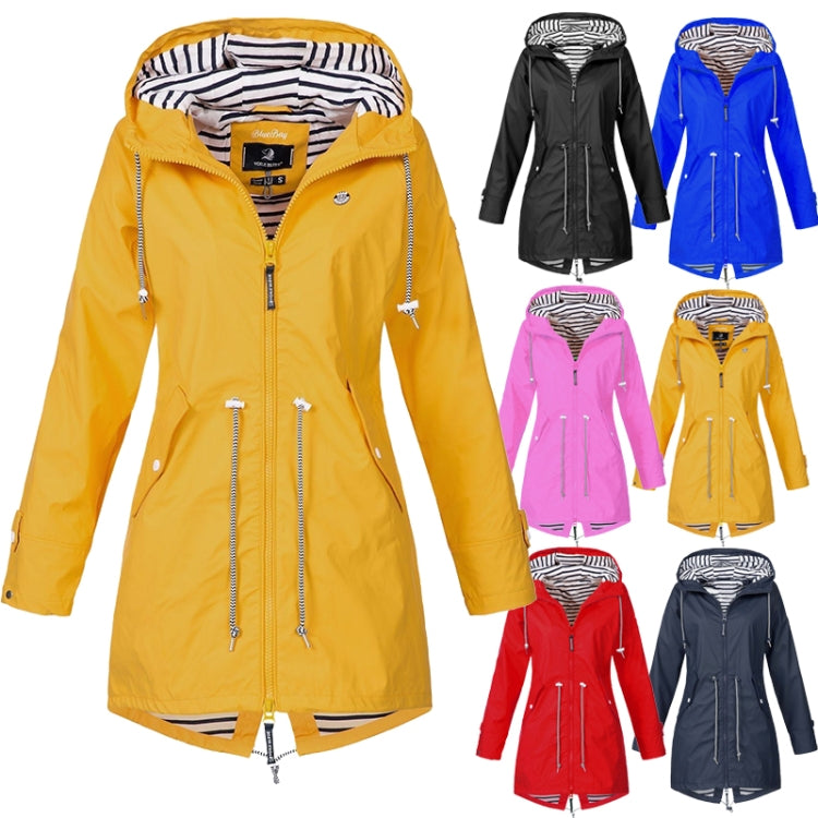 Women Waterproof Rain Jacket Hooded Raincoat, Size:XL(Navy Blue) - Hoodie by PMC Jewellery | Online Shopping South Africa | PMC Jewellery