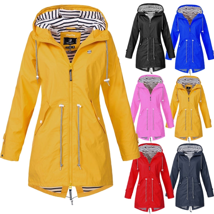 Women Waterproof Rain Jacket Hooded Raincoat, Size:XXL(Blue) - Hoodie by PMC Jewellery | Online Shopping South Africa | PMC Jewellery