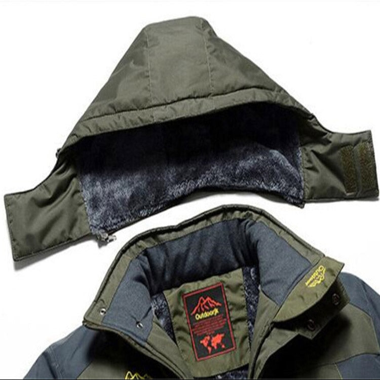 Winter Fleece Military Jackets Men Windproof Waterproof Outwear Parka Windbreaker Warm Coat, Size:XXXXXXL(Army Green) - Loose Coat by PMC Jewellery | Online Shopping South Africa | PMC Jewellery