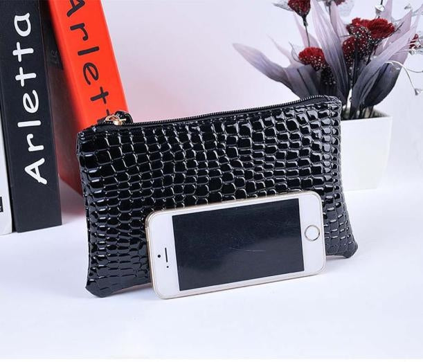 Fashion Long Crocodile Pattern Ladies Clutch Wallet(Black) - Wallets by PMC Jewellery | Online Shopping South Africa | PMC Jewellery
