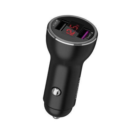 QIAKEY QK505L Dual Ports Fast Charge Car Charger(Black) - Car Charger by QIAKEY | Online Shopping South Africa | PMC Jewellery | Buy Now Pay Later Mobicred