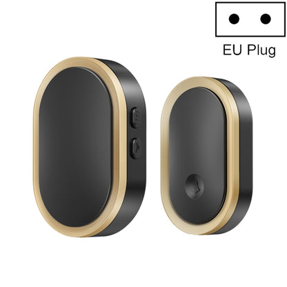 CACAZI A99 Home Smart Remote Control Doorbell Elderly Pager, Style:EU Plug(Black Gold) - Wireless Doorbell by CACAZI | Online Shopping South Africa | PMC Jewellery