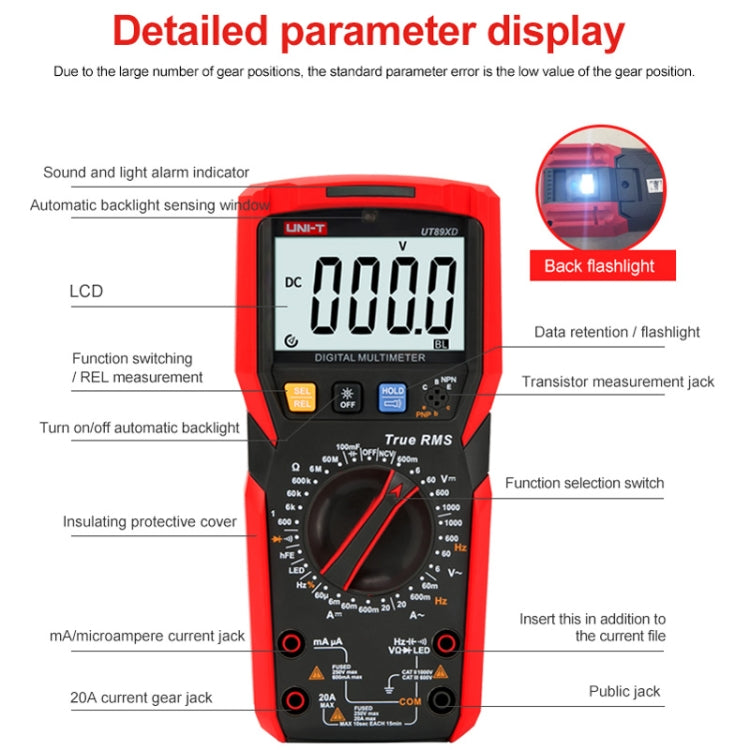 UNI-T UT89XE Digital High-Precision Multimeter Digital Display Multi-Meter - Digital Multimeter by UNI-T | Online Shopping South Africa | PMC Jewellery | Buy Now Pay Later Mobicred