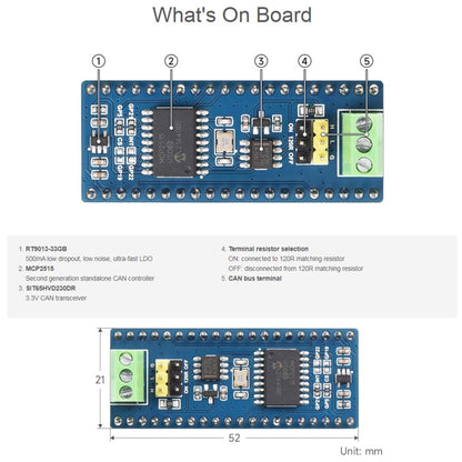 Waveshare For Raspberry Pi Pico CAN Bus Module (B),Enabling Long Range Communication Through SPI,23775 - Modules Expansions Accessories by Waveshare | Online Shopping South Africa | PMC Jewellery