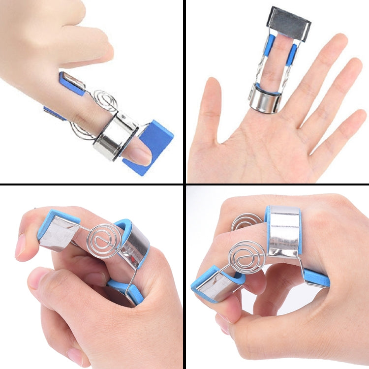 Stainless Steel Finger Exercise Finger Joint Orthosis Fracture Fixation Splint Active Straight Hand Protection Sleeve, Size:L(Blue) - Corrector by PMC Jewellery | Online Shopping South Africa | PMC Jewellery