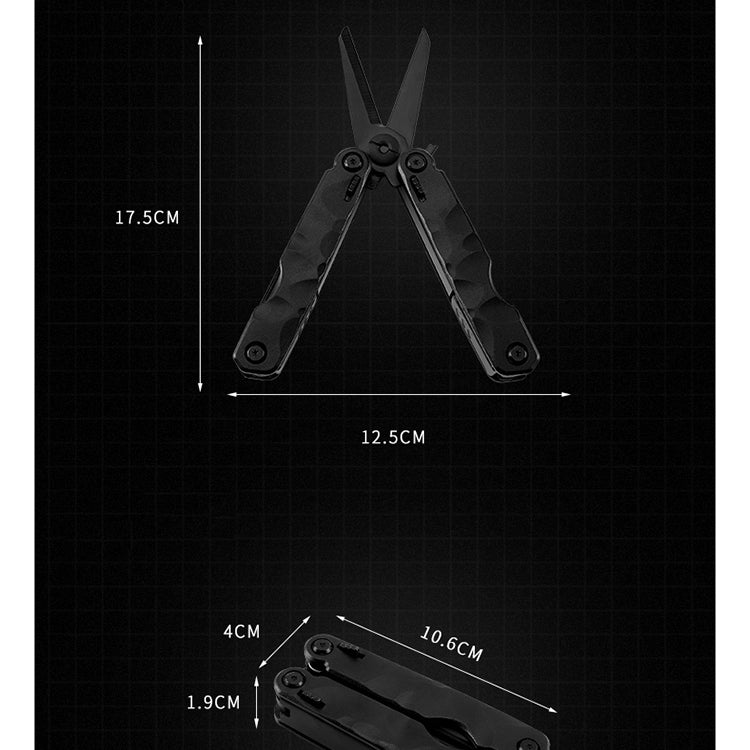 10 in 1 Outdoor Camping Survival Tool Foldable Multifunctional Pocket Scissors(Black) - Emergency Tools by PMC TechLife | Online Shopping South Africa | PMC TechLife