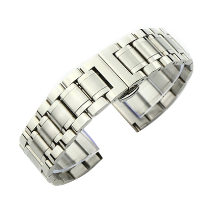 13mm Steel Bracelet Butterfly Buckle Five Beads Unisex Stainless Steel Solid Watch Strap, Color:Silver - Watch Bands by PMC Jewellery | Online Shopping South Africa | PMC Jewellery