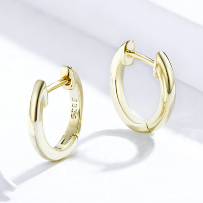 Simple Earrings Sterling Silver S925 Earrings Ear Buckles, Color:Gold - Stud Earrings & Earrings by PMC Jewellery | Online Shopping South Africa | PMC Jewellery | Buy Now Pay Later Mobicred