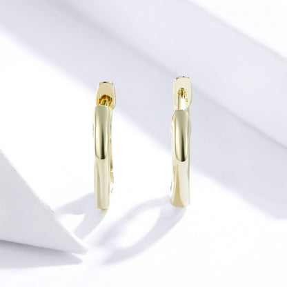 Simple Earrings Sterling Silver S925 Earrings Ear Buckles, Color:Gold - Stud Earrings & Earrings by PMC Jewellery | Online Shopping South Africa | PMC Jewellery | Buy Now Pay Later Mobicred