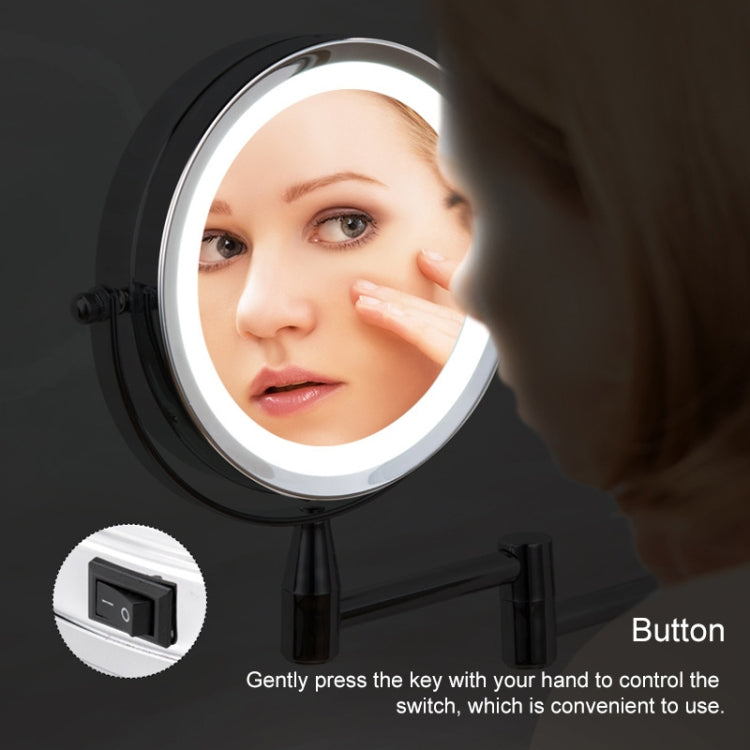 Bathroom Wall-mounted Retractable LED Makeup Mirror With Lamp Mirror HD Double-sided Beauty Mirror - Mirror by PMC Jewellery | Online Shopping South Africa | PMC Jewellery