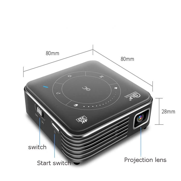 P11 854x480 DLP Mini Smart Projector With Infrared Remote Control, Android 9.0, 2GB+16GB, Support 2.4G/5G WiFi, Bluetooth, TF Card(Silver Gray) - LED Projector by PMC Jewellery | Online Shopping South Africa | PMC Jewellery