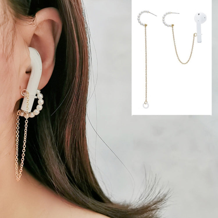 3 PCS Universal Bluetooth Headset Anti-lost C Type Pearl 925 Silver Needle Earring Ear Chain - Anti-lost & Holder by PMC Jewellery | Online Shopping South Africa | PMC Jewellery