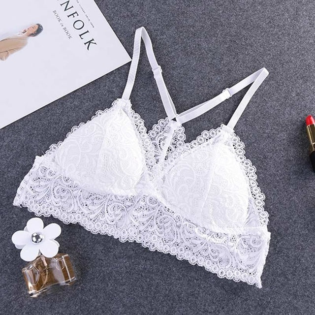 Camisole Female Wrapped Chest Tube Top Underwear Sexy Lace Gathered Base Bra with Chest Pad, Size:One Size(White) - Ladies Underwear by PMC Jewellery | Online Shopping South Africa | PMC Jewellery