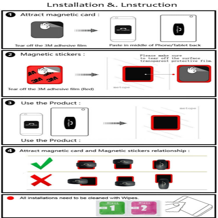 Wall-mounted iPad Magnetic Adsorption Universal Sticker Mobile Phone Wall Bracket(Red A) - Hand-Sticking Bracket by PMC Jewellery | Online Shopping South Africa | PMC Jewellery