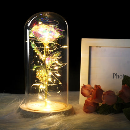 Simulation Roses Lights Glass Cover Decorations Crafts Valentines Day Gifts(Red) - Holiday Lights by PMC Jewellery | Online Shopping South Africa | PMC Jewellery