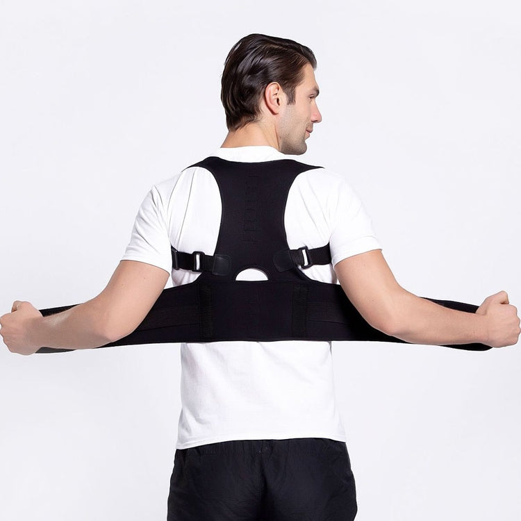 Male Female Adjustable Magnetic Posture Corrector Corset Back Men Brace Back Shoulder Belt Lumbar Support Straight, Size:XL (Black) - Corrector by PMC Jewellery | Online Shopping South Africa | PMC Jewellery