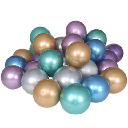 50 PCS 12inch Glossy Metal Pearl Latex Balloons Metallic Color Inflatable Air Ball Birthday Party Decor(Silver) - Balloons by PMC Jewellery | Online Shopping South Africa | PMC Jewellery